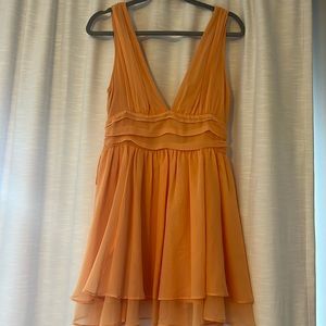 Bright orange chiffon dress Abercrombie worn once